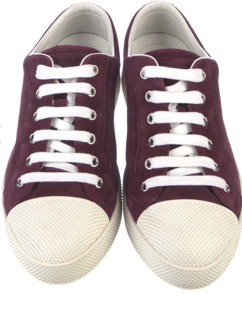 Prada Milano Purple  Suede Low-Top Sneakers Size 7.5